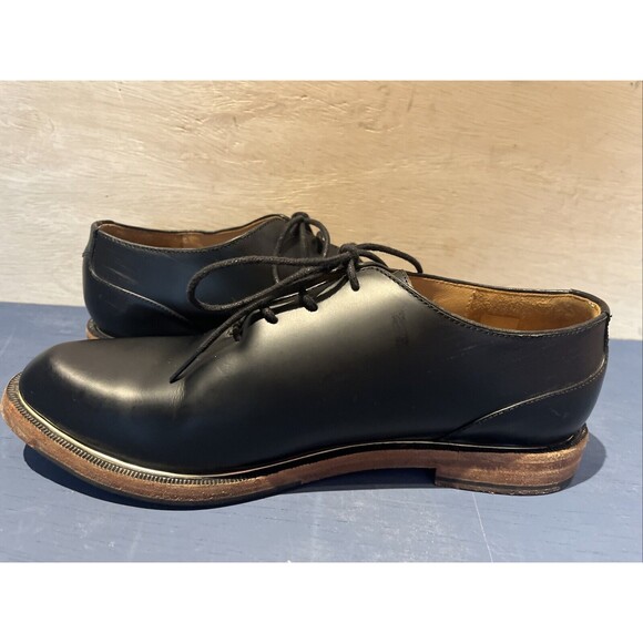 John Fluevog womens Size 9 Oxford Shoes Leather Modvog Mariella black gold - Picture 6 of 10